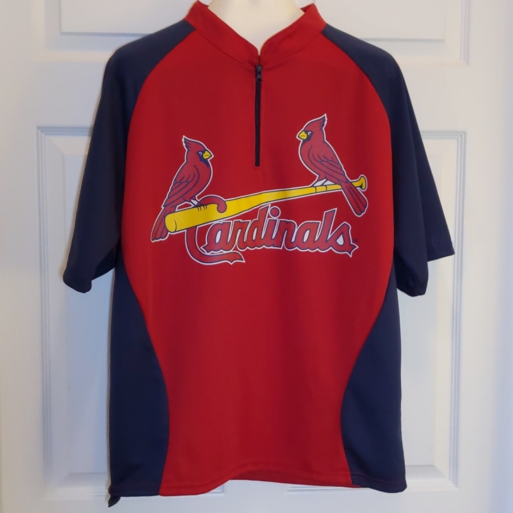 St Louis Cardinals Quarter Zip Shirt, XL